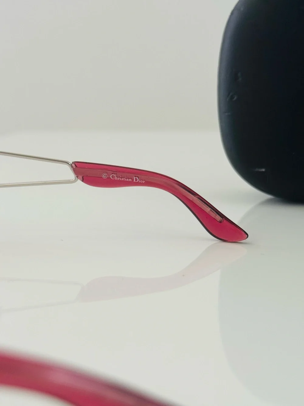 Extremely RARE 🍒 Vintage Dior heart core rimless Swarovski sunglasses